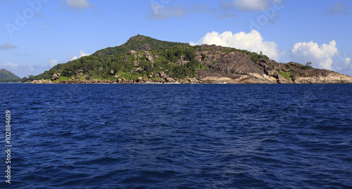Praslin Island in Indian Ocean.
