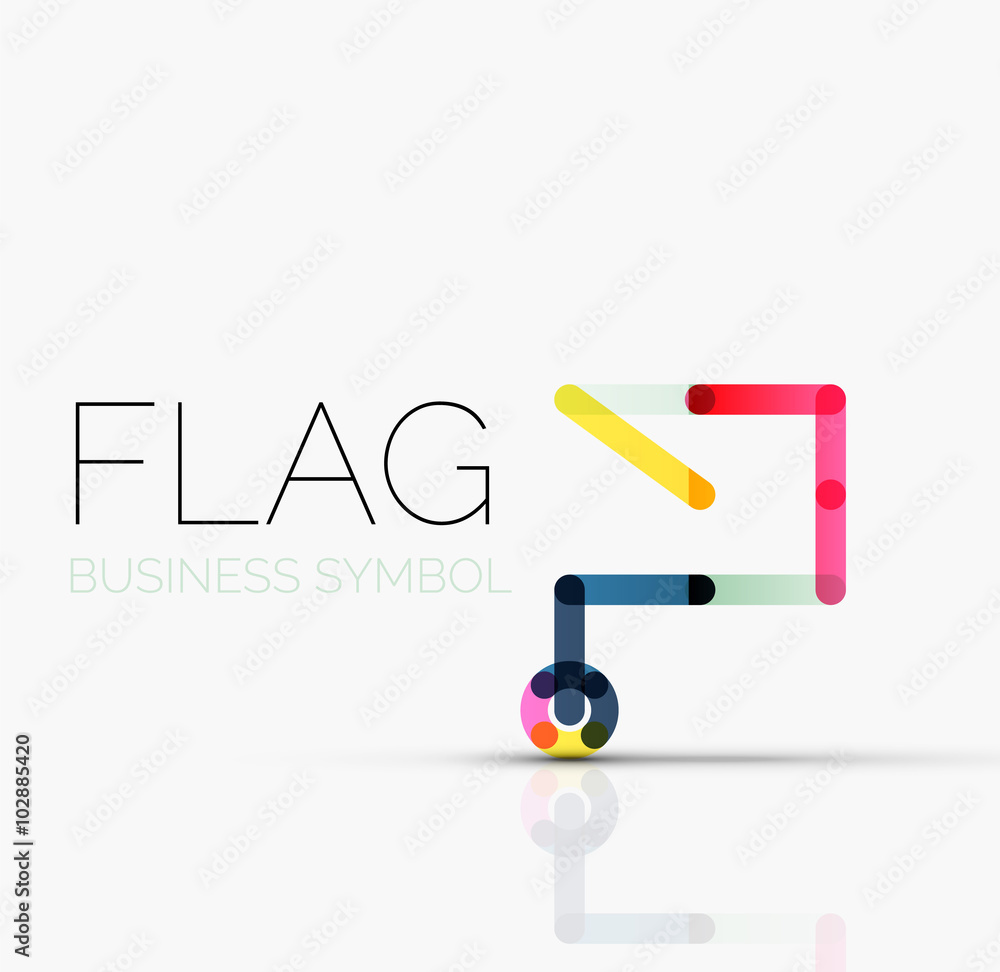 Logo flag, abstract linear geometric business icon Logo flag, abstract linear geometric business icon