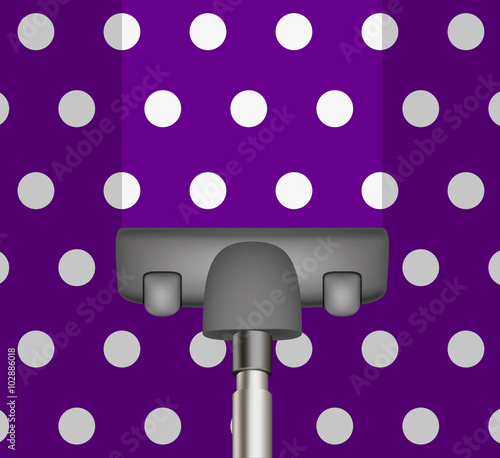 Vacuum cleaner drains purple carpet