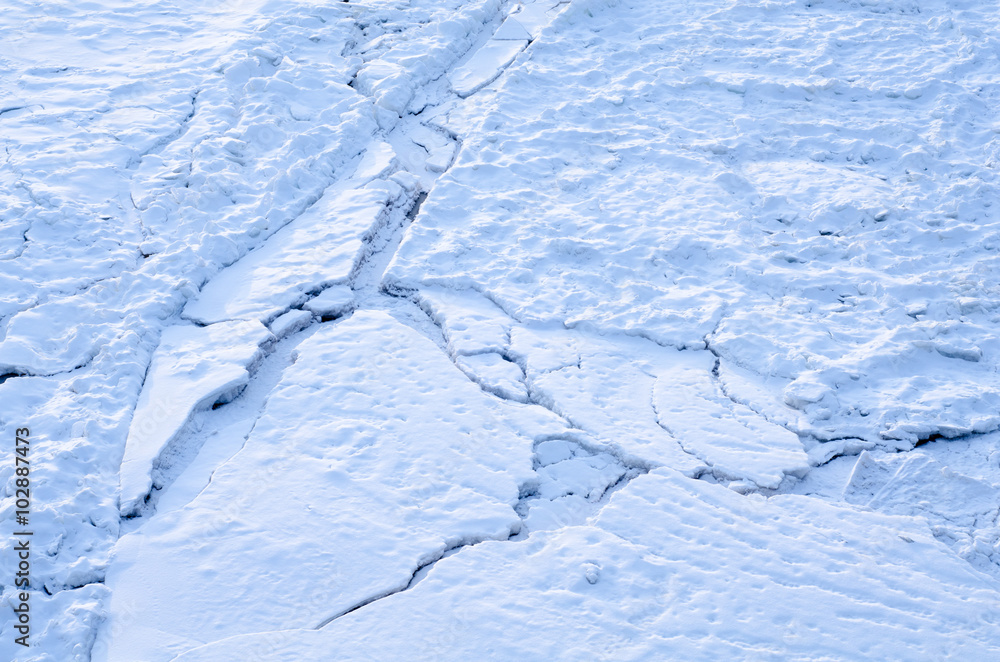 Ice floes on the Delaware River at Narrowsburg, New York. Ice floes on the Delaware River at Narrowsburg, New York.