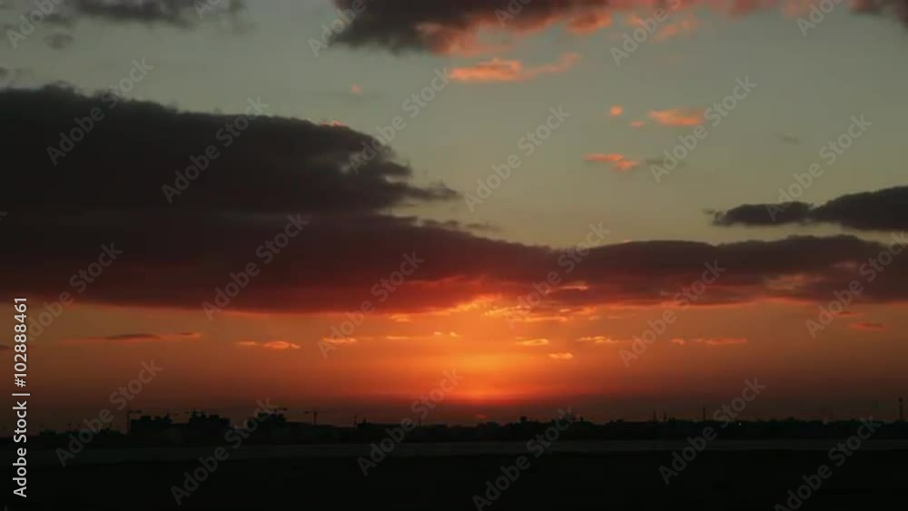 Silhouette of city in construction. Skyline 4k time-lapse. Silhouette of city in construction. Skyline 4k time-lapse.