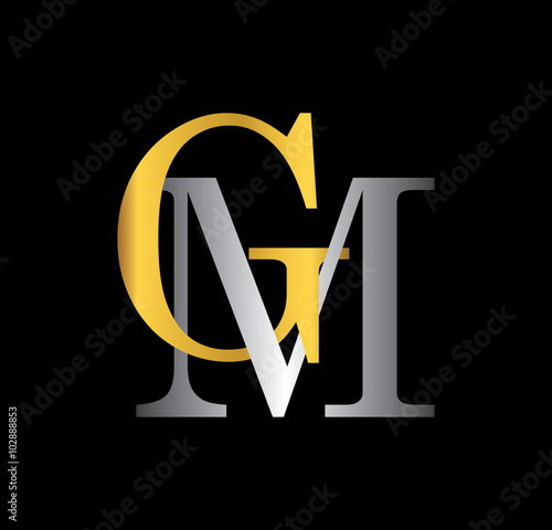 GM initial letter with gold and silver photo