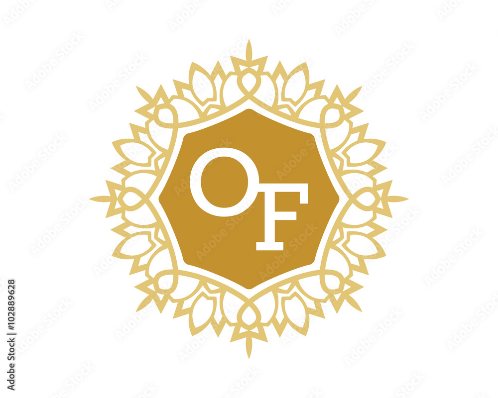 OF initial royal letter logo OF initial royal letter logo