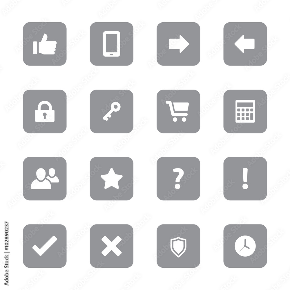 web icon set 2 on gray rounded rectangle for web design, user interface (UI), infographic and mobile application (apps) web icon set 2 on gray rounded rectangle for web design, user interface (UI), infographic and mobile application (apps)