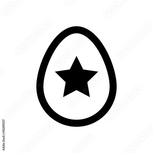 Icon Easter eggs without color. Holiday icon.