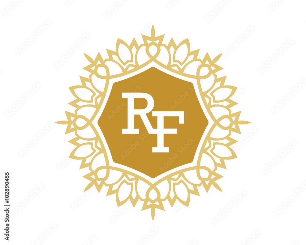 Obraz premium RF initial royal letter logo