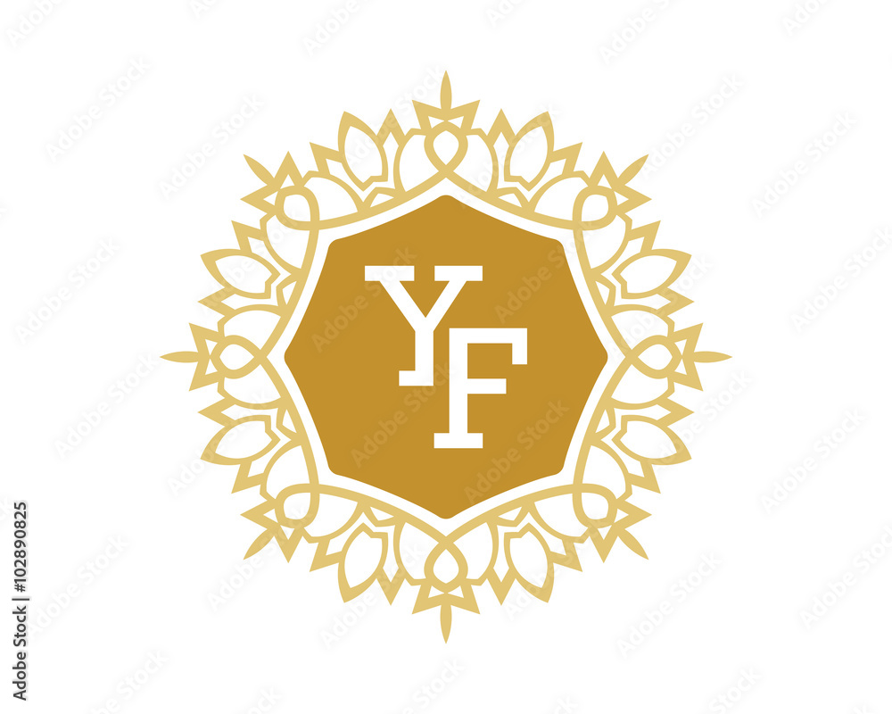Fototapeta premium YF initial royal letter logo