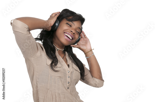 Beautiful Woman listening to Headphones