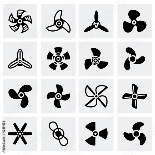 Vector Fans and propellers icon set