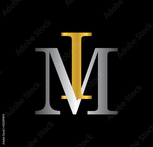 IM initial letter with gold and silver