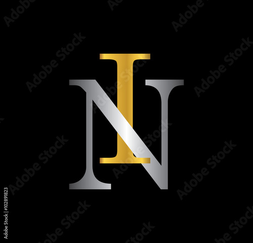 IN initial letter with gold and silver