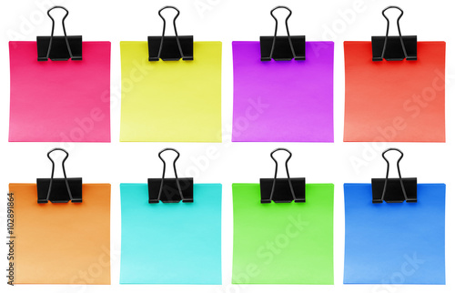 Block of note paper with clip - colorful
