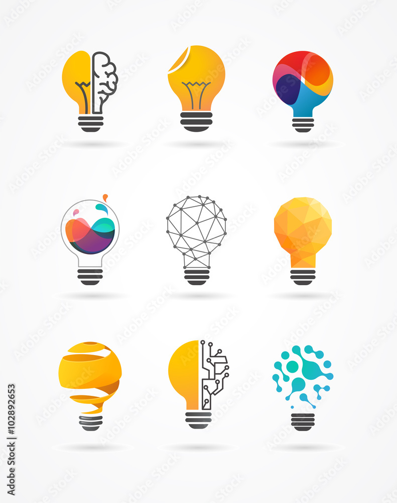 Light bulb - idea, creative, technology icons Light bulb - idea, creative, technology icons