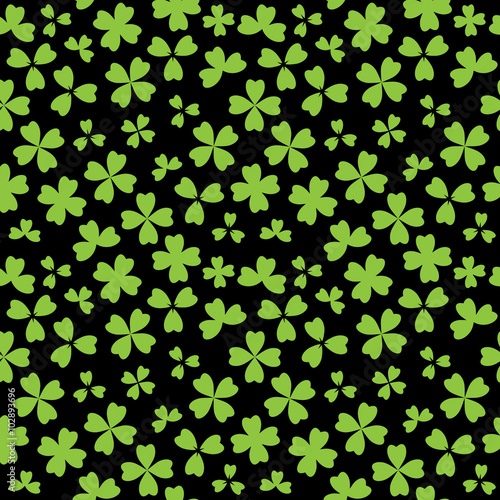 Irish shamrock leaves white background seamless