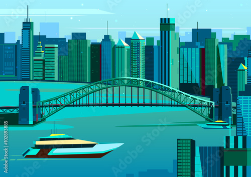 Harbor bridge in Sydney  Australia 