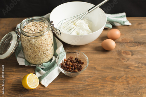Wallpaper Mural Ingredients for dietary cake, oatmeal, cottage cheese, eggs and Torontodigital.ca