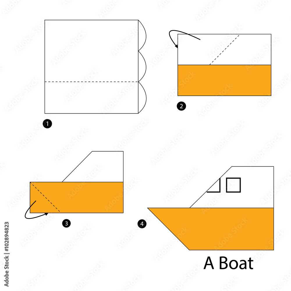 step by step instructions how to make origami boat.