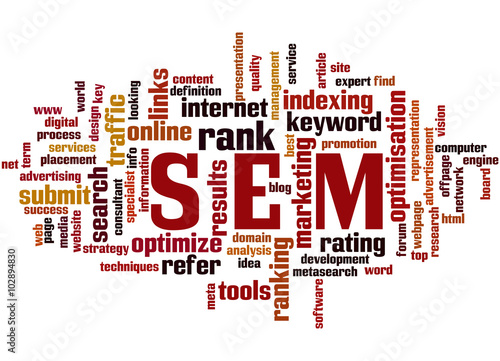 SEM, search engine marketing optimization word cloud concept 8 photo