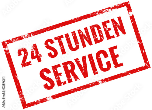 24h Stunden Service Stempel rot grunge 