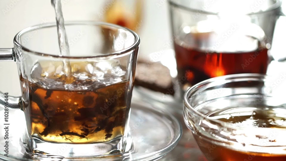 Brew tea in a beautiful glass cup Brew tea in a beautiful glass cup