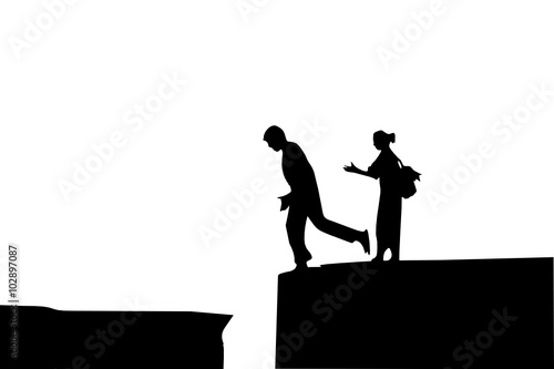 man jumping across 