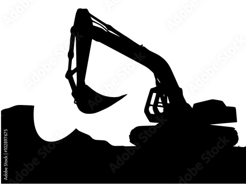 a digging excavator 