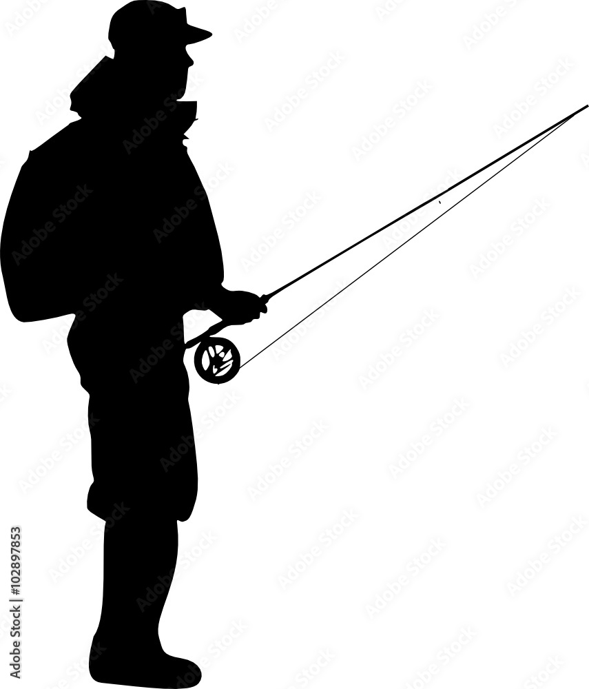 fisherman with a fishing rod fisherman with a fishing rod