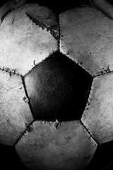 Old soccer ball isolated