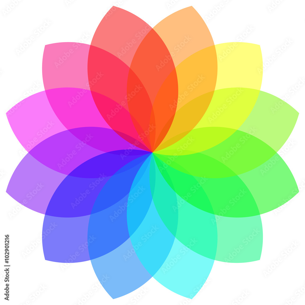 bunte geometrische Mandala Blüte bunte geometrische Mandala Blüte