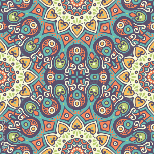 Ethnic floral seamless pattern