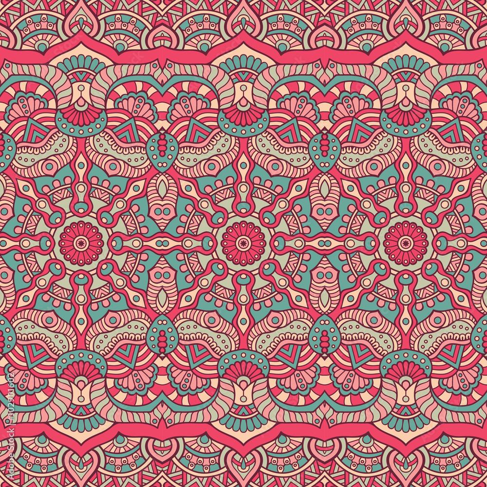 Ethnic floral seamless pattern