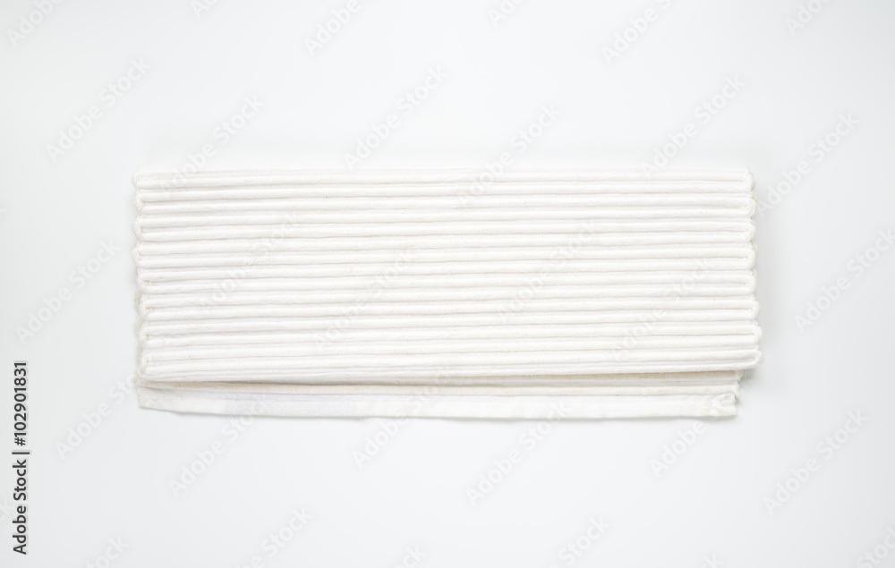 Folded white placemat Folded white placemat