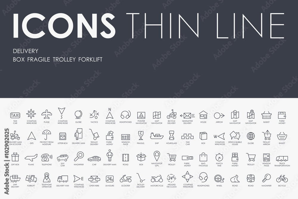 delivery Thin Line Icons