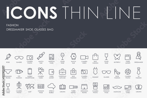 fashion Thin Line Icons