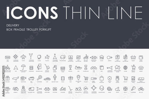delivery Thin Line Icons