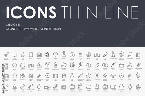 medicine Thin Line Icons