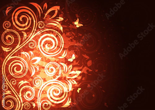 Abstract vintage floral vector illustration.