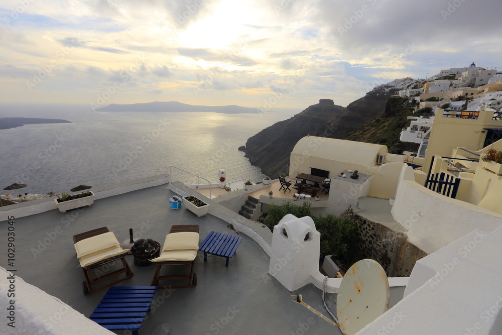 Obraz premium Romantic spot in Santorini island , Greece