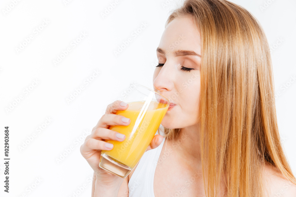 Beautiful woman drinking fresh juice Beautiful woman drinking fresh juice