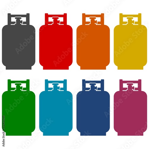  Gas Bottle Icons set