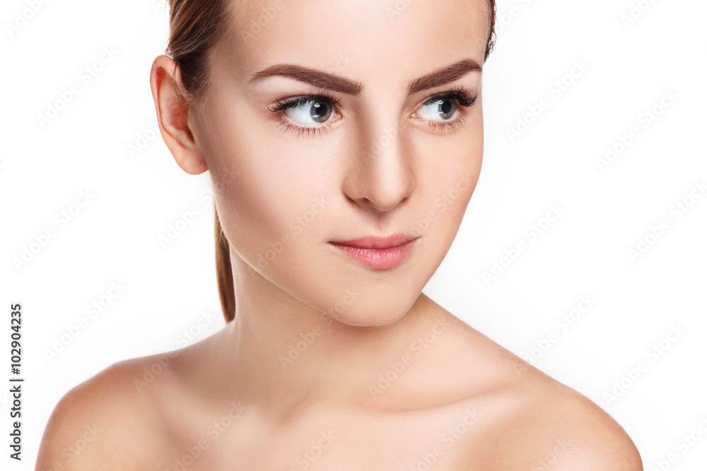 The beautiful face of young woman with cleanf fresh skin The beautiful face of young woman with cleanf fresh skin