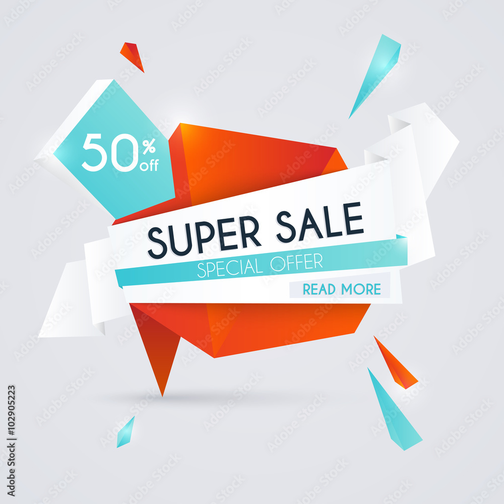 Sale paper banner. Sale and discounts. Super Sale and special of Sale paper banner. Sale and discounts. Super Sale and special of