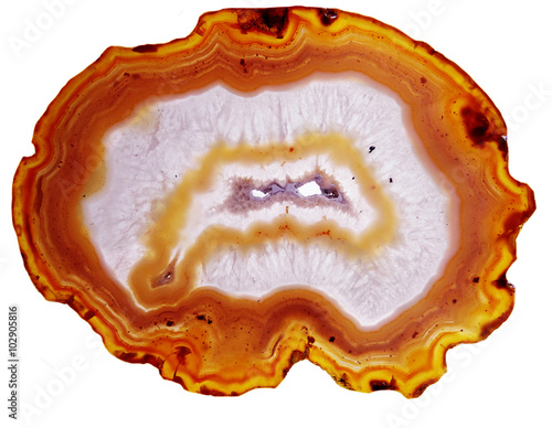 Obraz na płótnie agate with chalcedony geological crystal w salonie