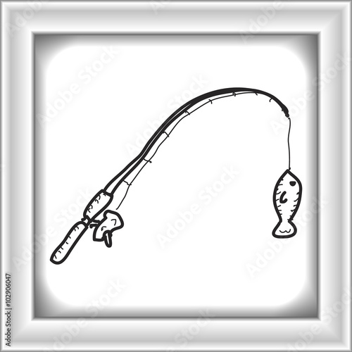 Simple doodle of a fishing rod
