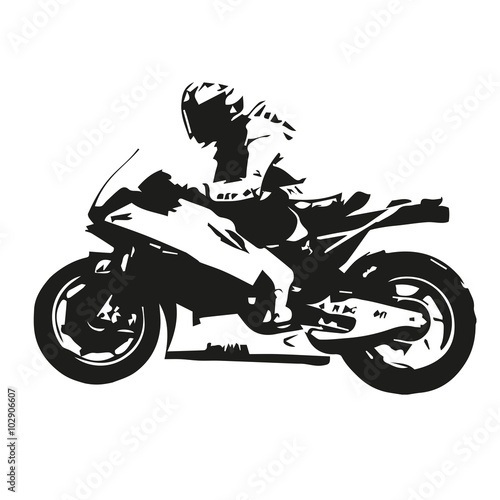 Motorcycle racing silhouette, motorbike vector illustration