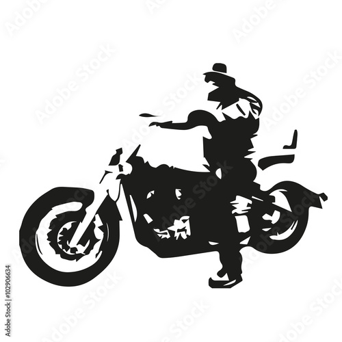 Chopper motorcycle, vector illustration