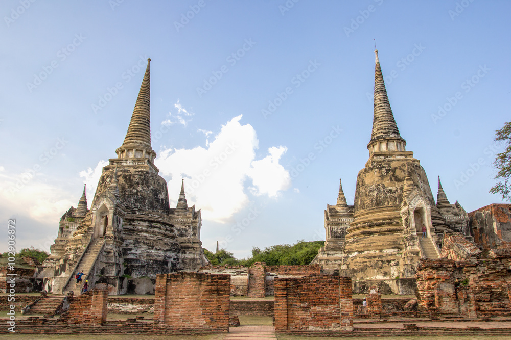Tourist travel to visit  Wat Phrasisanpetch in the Ayutthaya Historical Park, Ayutthaya, Thailand.