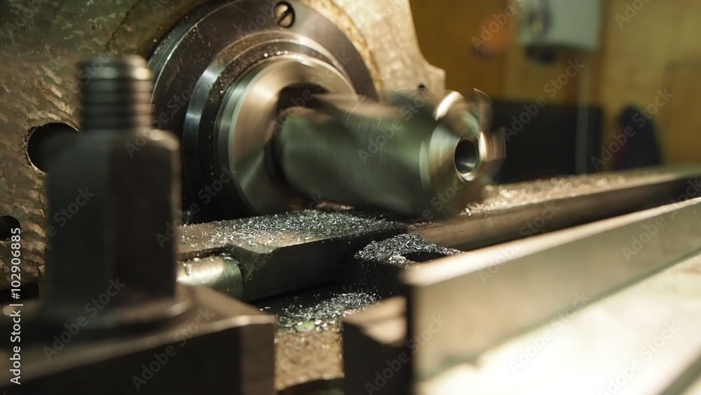 Old geen milling machine, closeup, metalworking Old geen milling machine, closeup, metalworking