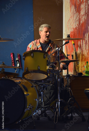 musician happy playing drums © expressiovisual