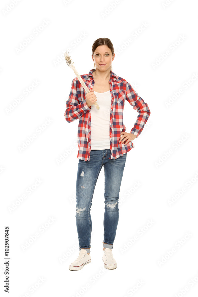 Frau ist Heimwerkerin StockFoto Adobe Stock